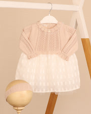 5337 Knitted dress with Bell skirt with bonnet